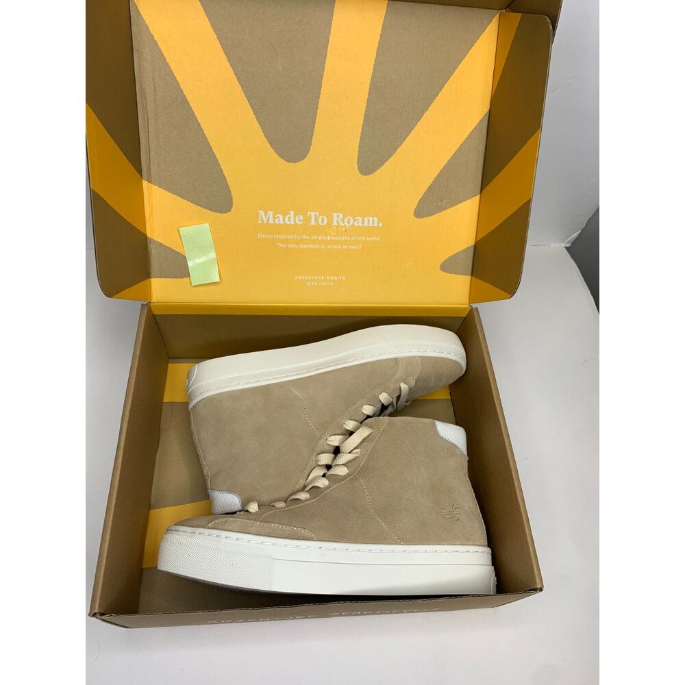 Soludos Ibiza‎ High Top Suede Sneakers Sand Size 8 NEW - Picture 2 of 11